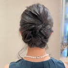 後れ毛三つ編み込みシニヨン結婚式二次会ヘアアレンジアップ☆
