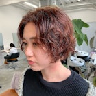 ショートボブパーマ/オレンジ