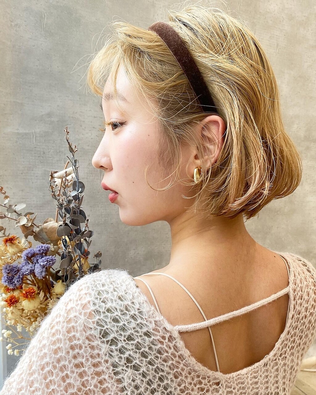 ふわふわボブのカチューシャアレンジ