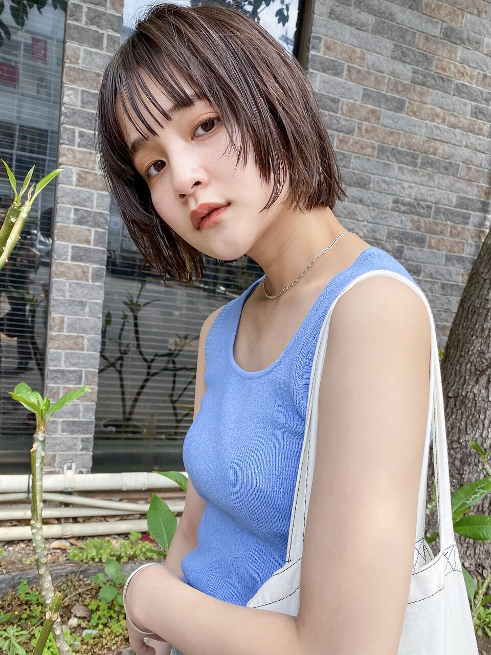 オイル感ボブ_ミニウルフテラコッタくすみブルー_48591