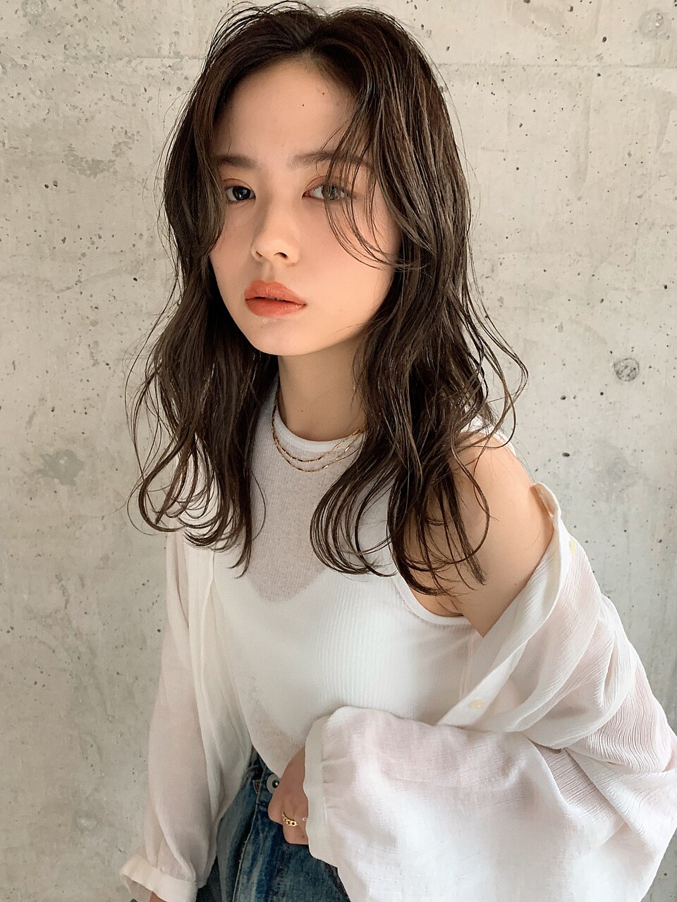 くびれヘア ウェーブミディ // ラベンダーグレージュ