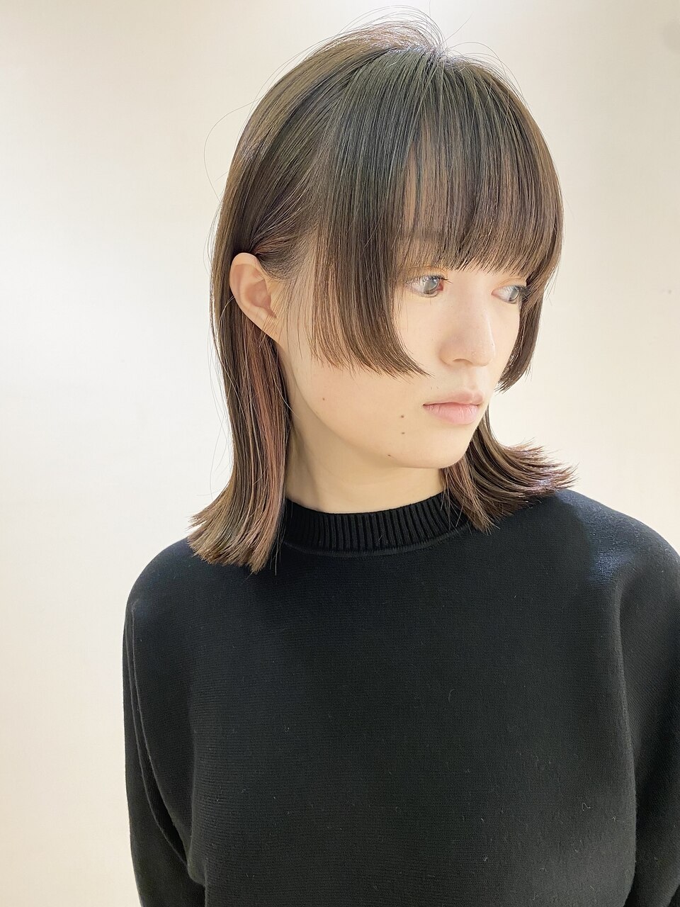 ピンクグレージュ/ラベンダー/インナー/姫カット20代30代40代