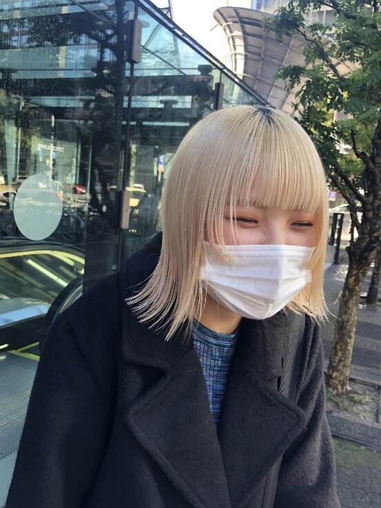 姫カットミディアム　ブランドカラー　