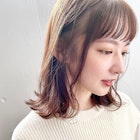 伸ばしかけ鎖骨ミディ×モテマロンベージュ