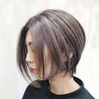 前下がりショートボブ+透明感カラー×ハイライト