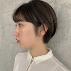 丸み大人ショート // グレージュ グラデーション