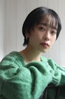 耳かけショート　ブルーグレー　シースルーバング