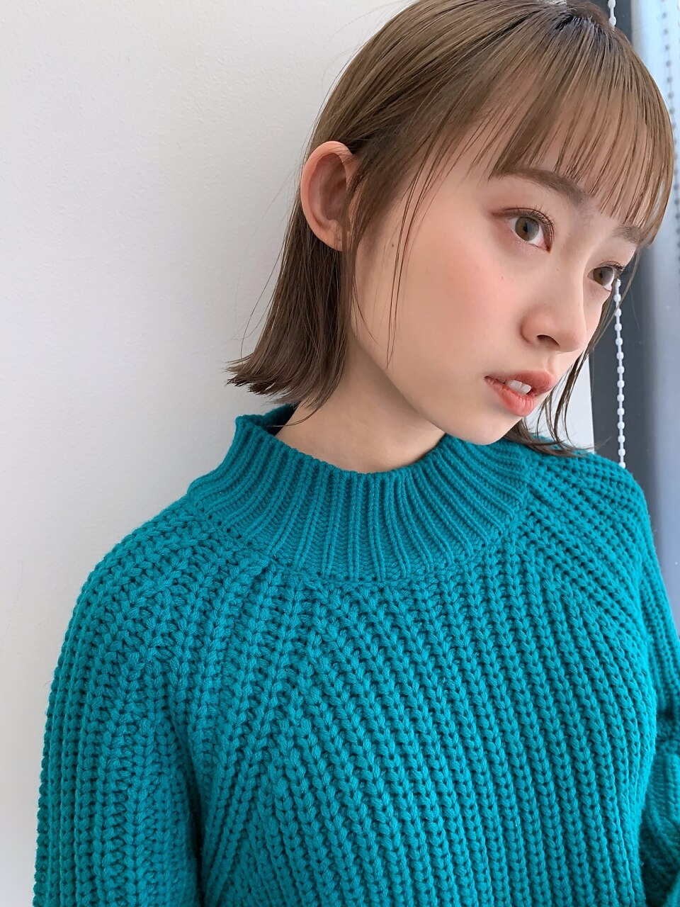20代30代40代小顔切りっぱなし大人ボブ　前髪　ワイドバング