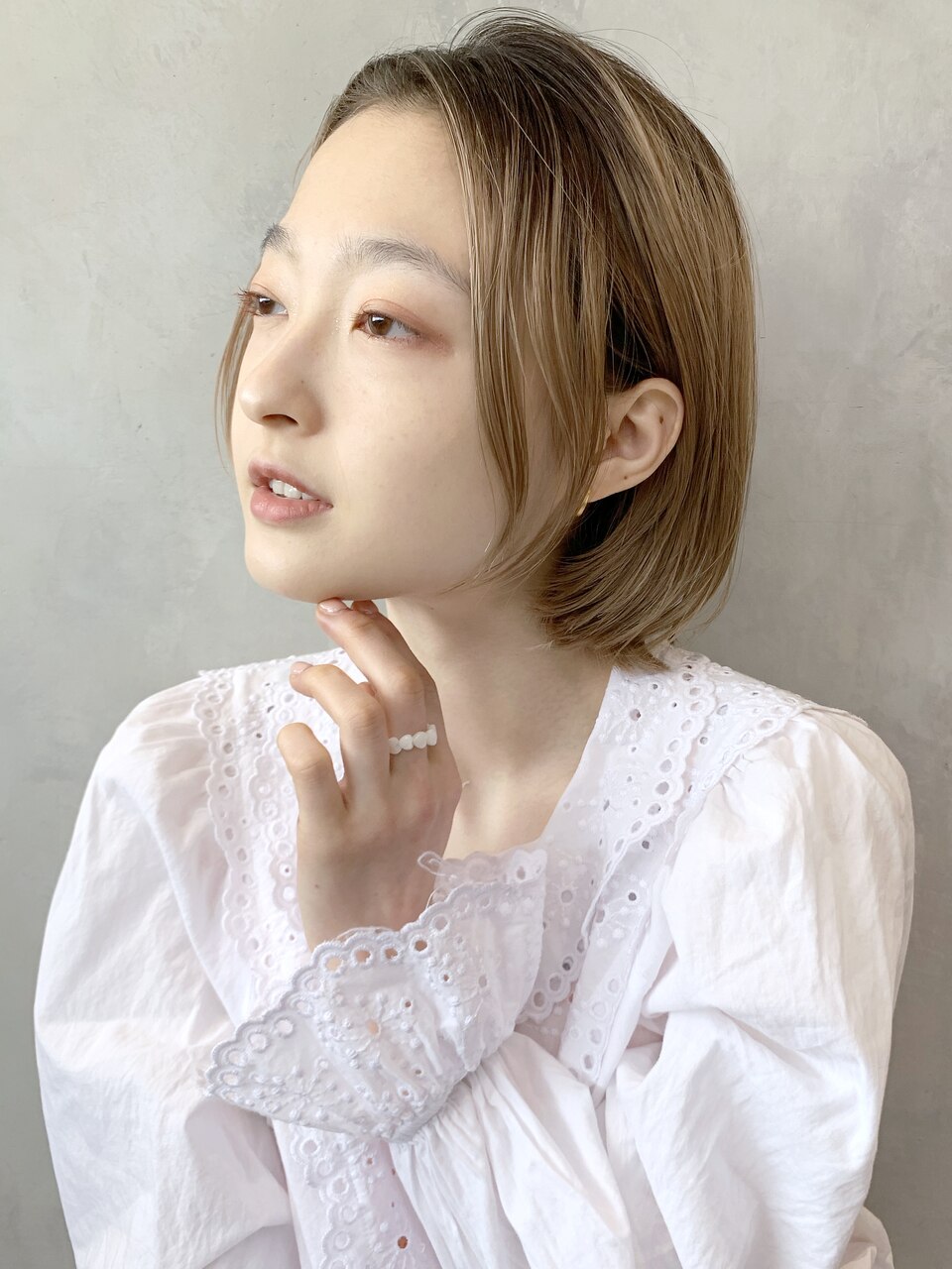 ボブスタイル_くびれヘアビタミンカラーメルティカラー_78501