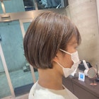 ミルクティーブラウンのミニボブ ワンレンボブ