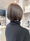 福山市美容室Caary人気 大人ショコラブラウンしっとり艶丸みボブ