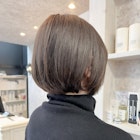 福山市美容室Caary人気 大人ショコラブラウンしっとり艶丸みボブ
