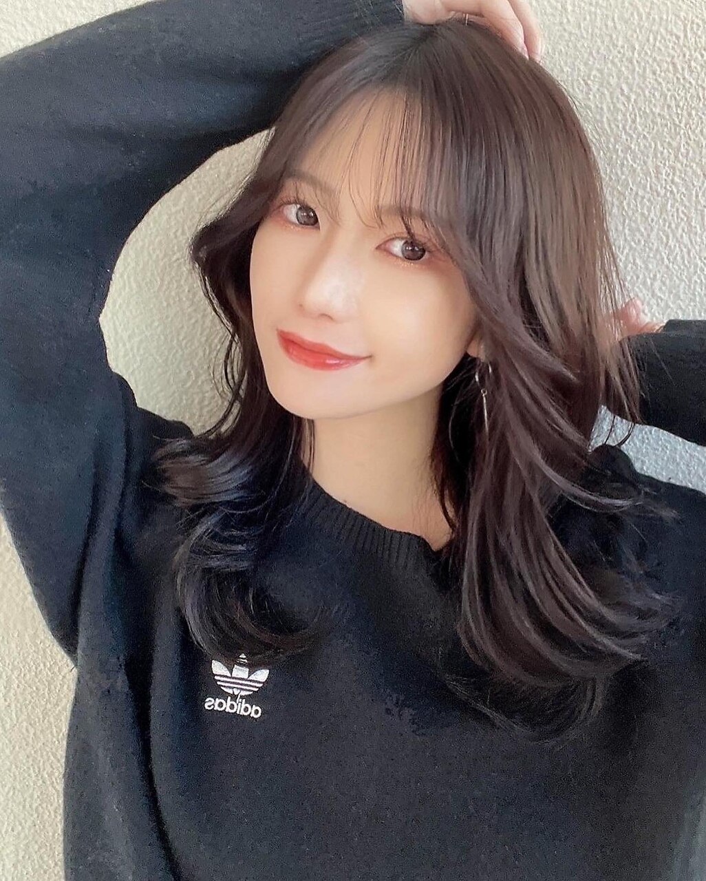 韓国カット テラコッタ くすみブルー ヨシンモリ 2wayバング