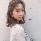 暗髪レイヤーエギョモリくすみブルー20代30代40代