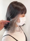 透明感ロイヤルシルバーグレージュインナーカラーダブルカラー