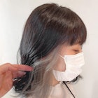 透明感ロイヤルシルバーグレージュインナーカラーダブルカラー