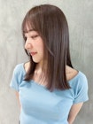 グレージュロング_くびれヘアビタミンカラー_ba337392