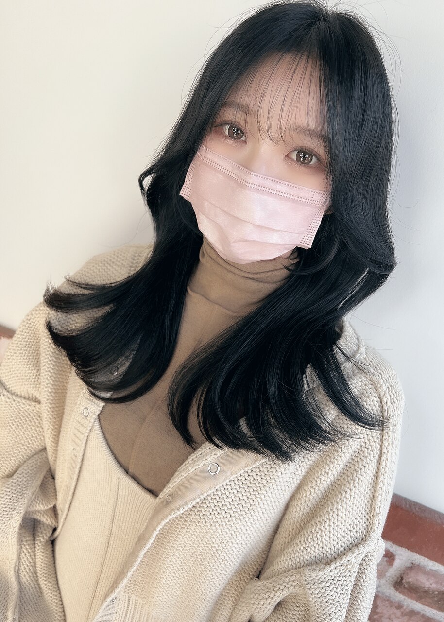 【Any_藤田】韓国風くびれヘア×ブルーブラック
