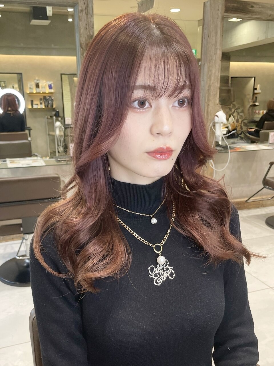 韓国ヘア20代30代40代 ワンホンヘア チェリーピンク M222