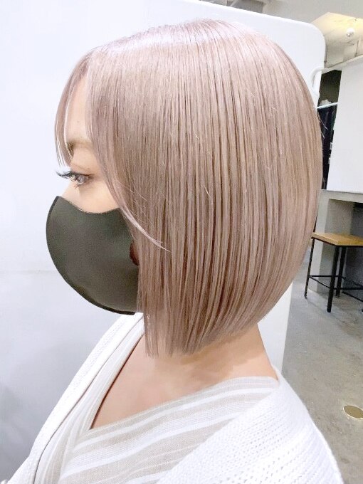 ブロンドボブ_くびれヘアビタミンカラーメルティカラー_ba340051