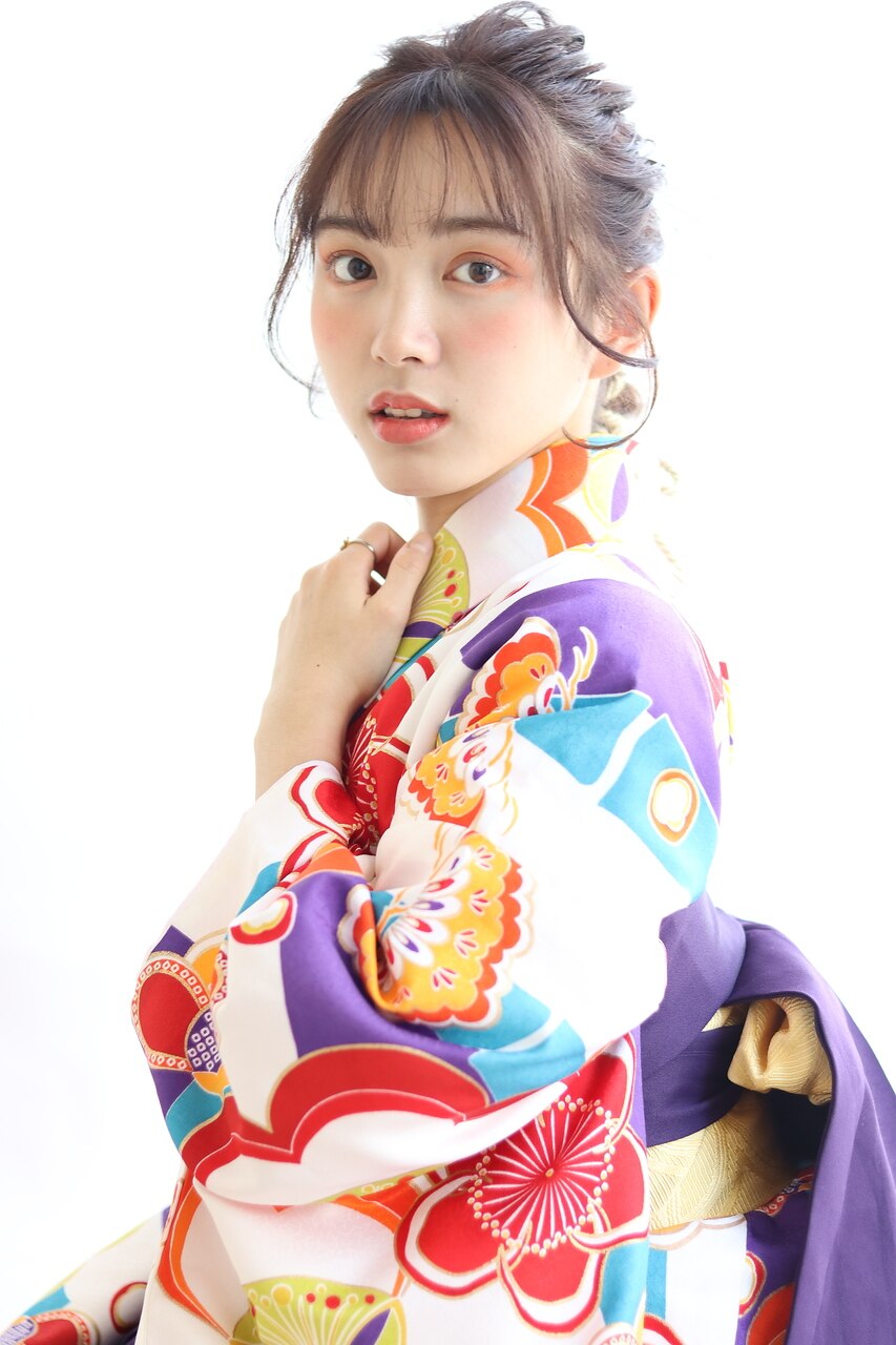 華やかポニーアレンジ＊着物ヘア　10代20代
