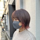 【水田】インナーカラー×ルビーレッド×チョコレートブラウン