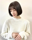 小顔に見えるナチュラルボブ×艶カラー