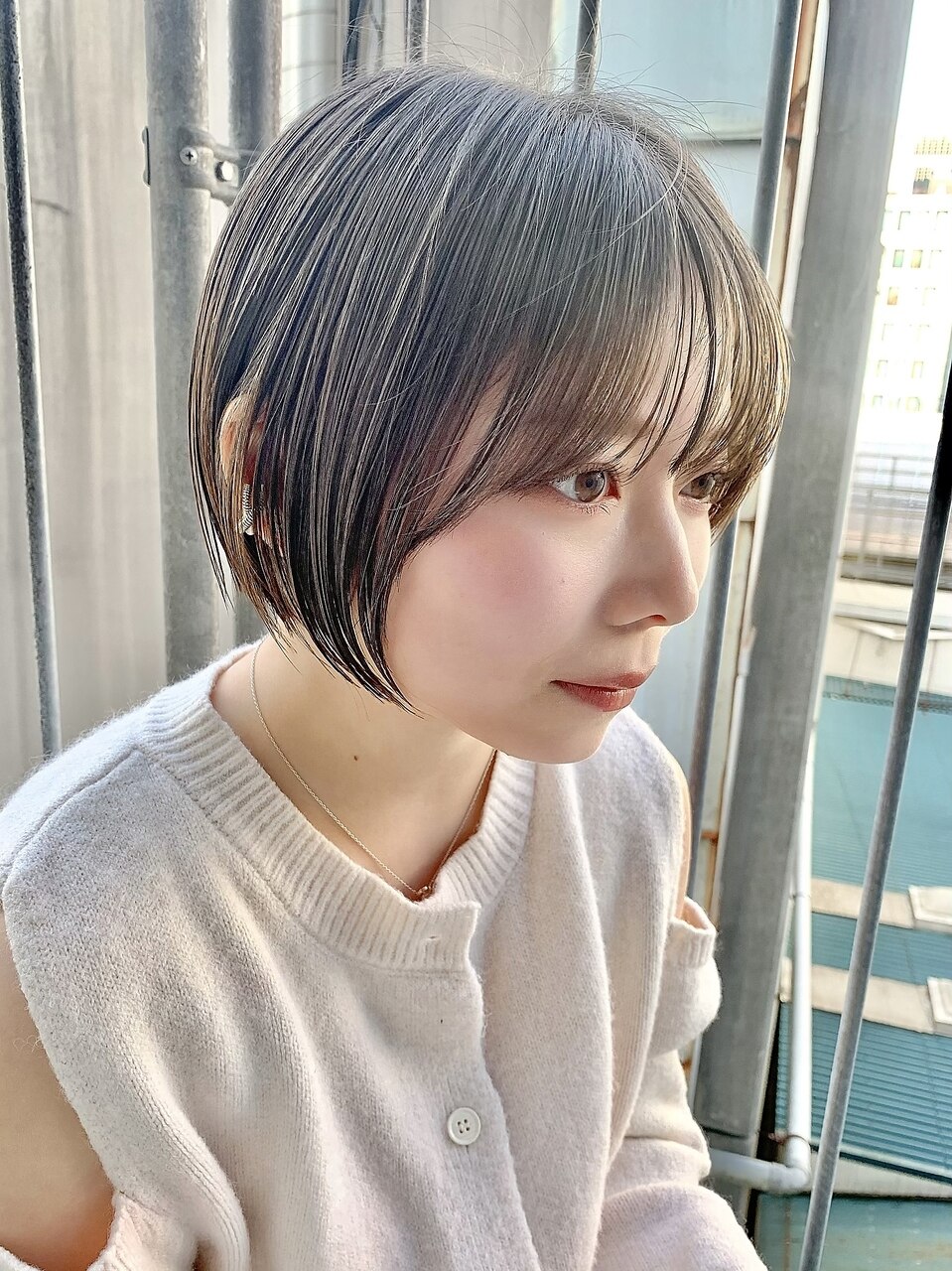 【佐々木担当】ミニボブ＊シースルーバンク＊グレージュ＊小顔