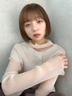 うるツヤ愛されブラウン/ヌーディカラー/前下がりボブ