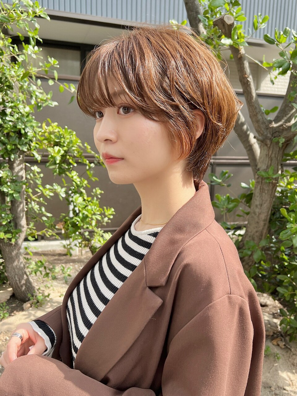 丸みショート×ワンカールパーマ