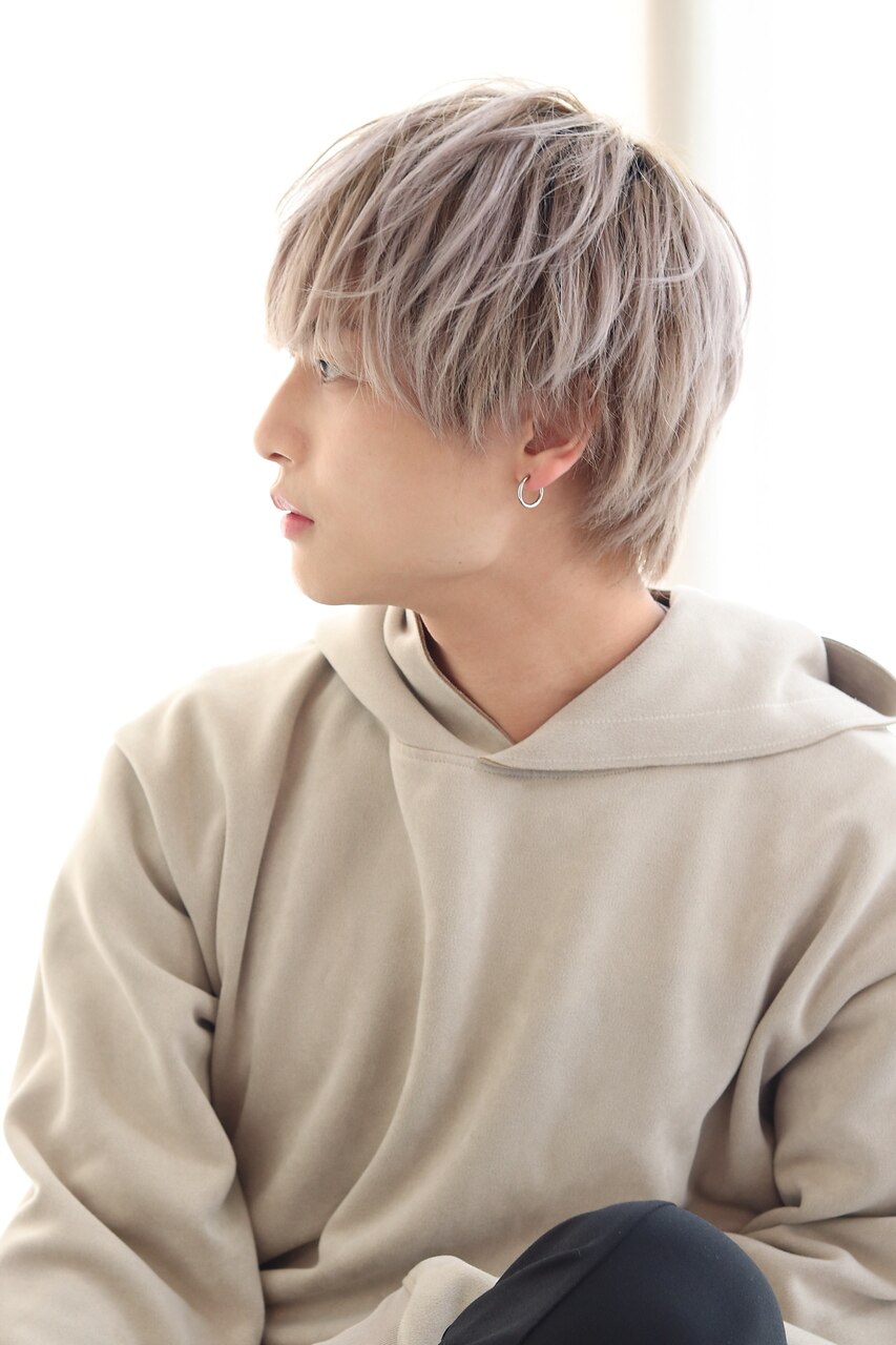 ハイトーン×マッシュショートウルフ×メンズショート
