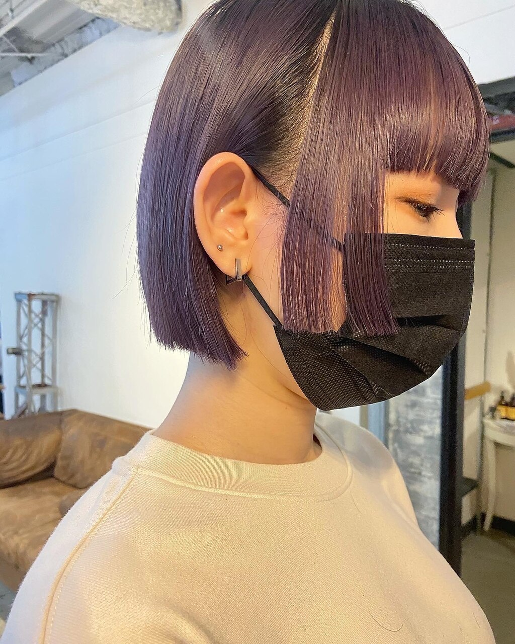 【ethica_南船場】デザインラベンダーカラー×オシャレ姫ボブ＊