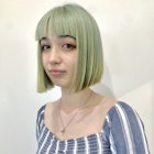 【abiquiu】ペールグリーンカラーハイトーンボブ