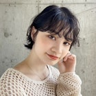 ショートボブニュアンスカール前髪パーマ大人かわいいボブルフ