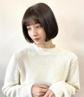 前髪あり韓国ボブタンバルモリ×ベージュカラー♪