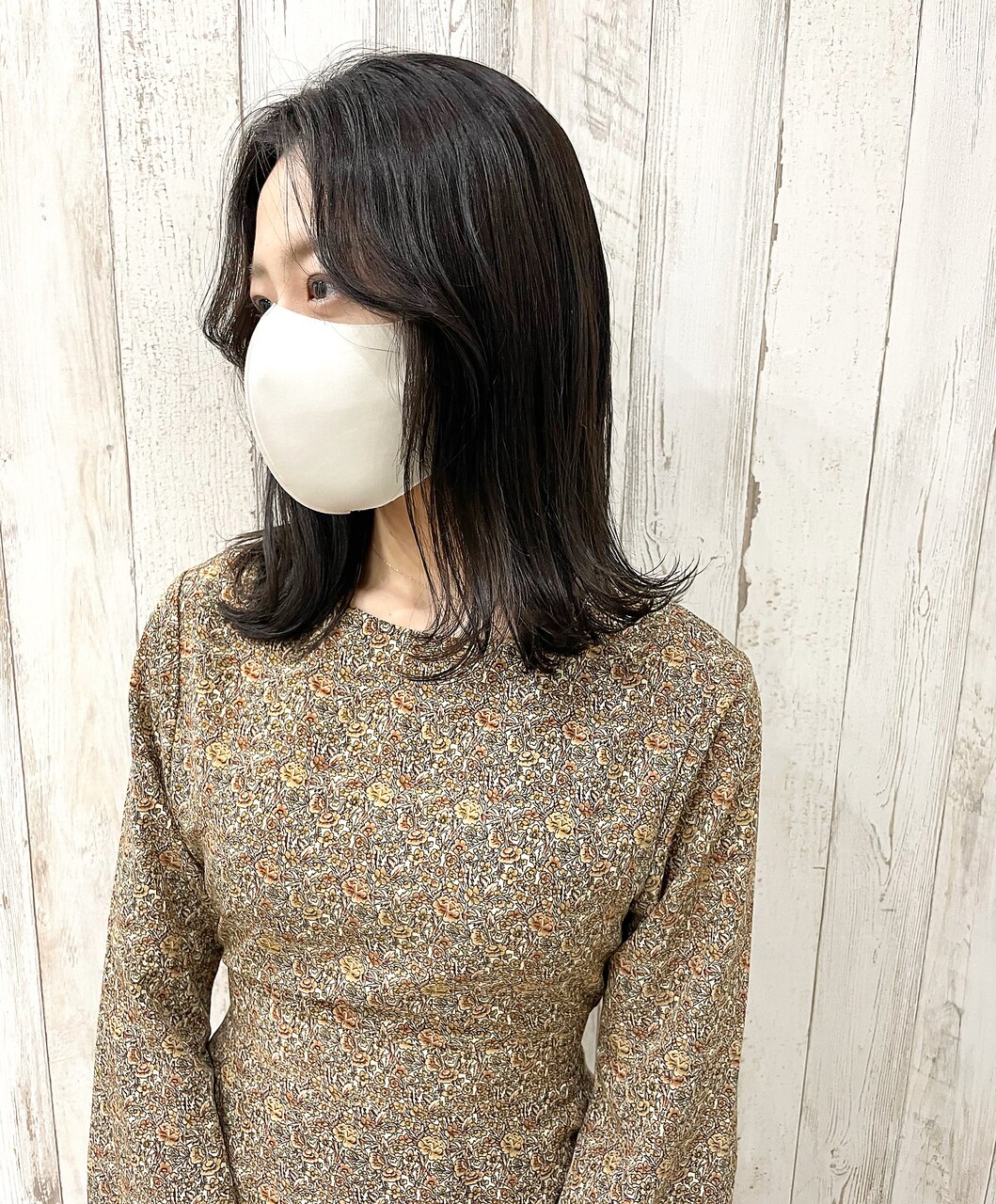 ＊鎖骨ロブ 外ハネ 大人可愛い グレージュ 天王寺美容室 大阪