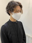 【F.】中崎町20代30代インナーカラーハンサムショートパーマ