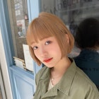 アフロート上田アースカラーミルクティー似合わせカットボブ