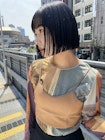 【心斎橋/田島あきら】切っぱなしアッシュブラックボブ