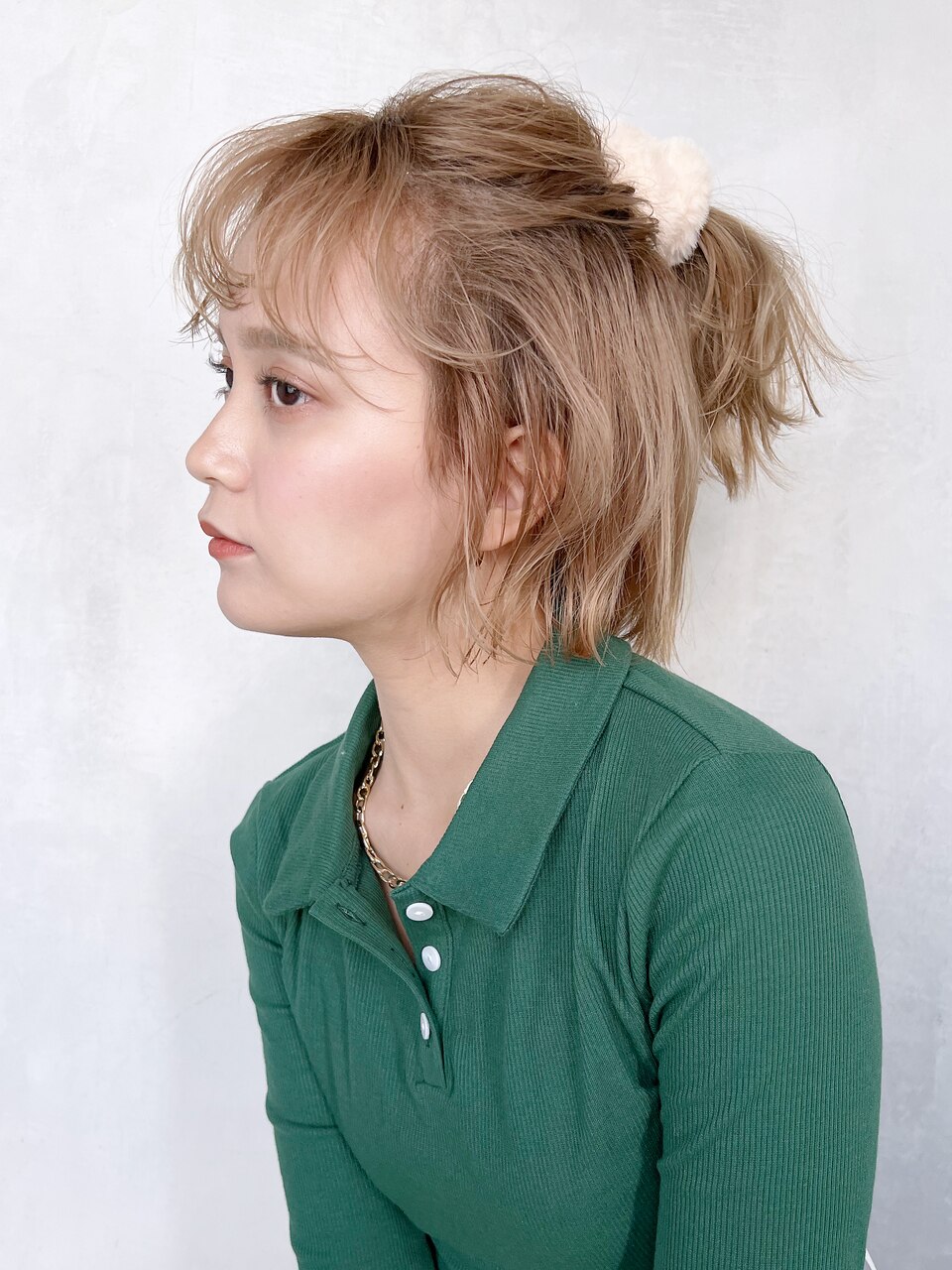 ボブアレンジ_アースカラーくびれヘアツートンカラー_68998