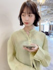 大人ツヤくびれヘア切りっぱなし外ハネボブ