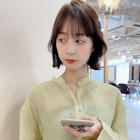 大人ツヤくびれヘア切りっぱなし外ハネボブ