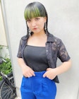 【早瀬忍　梅田中津】スーパーワイドバング×黄緑カラー