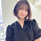 大人可愛いナチュラルボブ/ストレートヘア/ミディアム/流し前髪