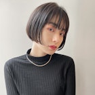 透け感バング*大人短めショートボブ〔銀座、20代、30代、40代〕