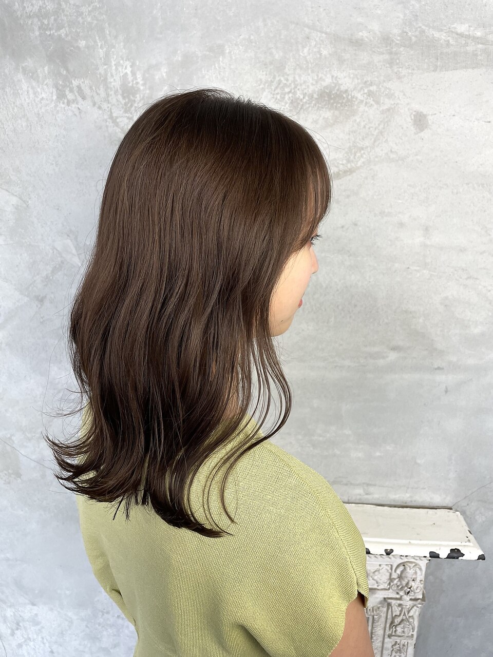 岡田≫大人かわいいアッシュブラウン×セミディ