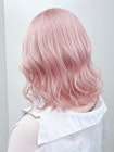 ba1305_ピンクアッシュホワイトラベンダーロブヘアボブウルフ