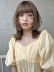 △大人可愛い外ハネロブヘアミディアム姫カットフェイスレイヤー