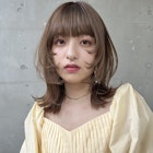 △大人可愛い外ハネロブヘアミディアム姫カットフェイスレイヤー