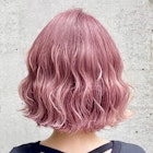 ba1309_ピンクアッシュホワイトラベンダーロブヘアボブウルフ